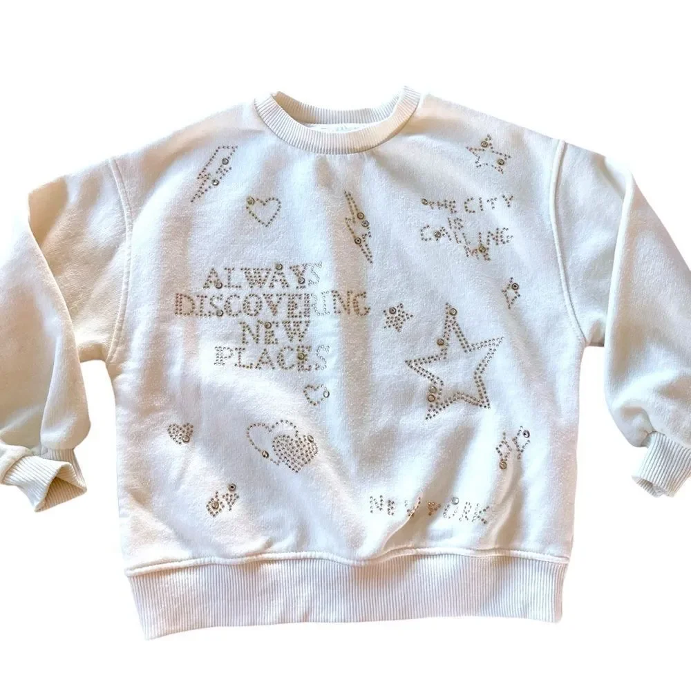 Zara Embellished City Is Calling Sweatshirt
